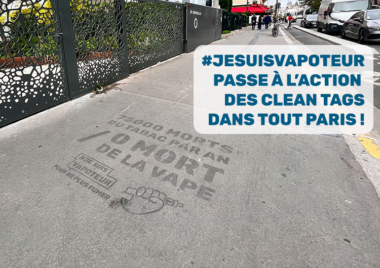 JESUISVAPOTEUR passe  l'action : des clean tags dans tout Paris ! -  #JESUISVAPOTEUR