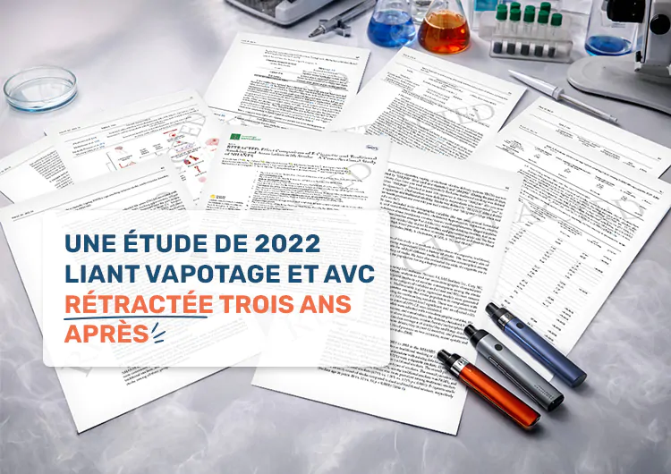 Une étude de 2022 liant vapotage et AVC rétractée trois ans après